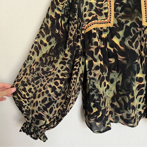 Anthropologie Blank London Miranda Peasant Blouse Size XS Balloon Sleeves - Picture 5 of 10